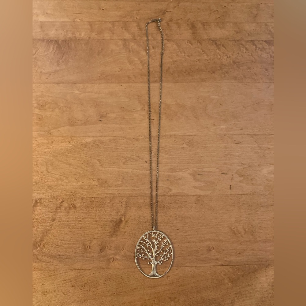Long Gold Tree Necklace